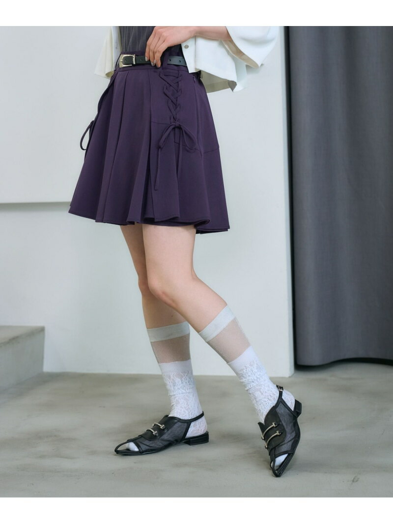 Rakuten - レースアップミニスカート HARE ハレ スカート ミニスカート ブラック パープル【送料無料】[Rakuten Fashion]