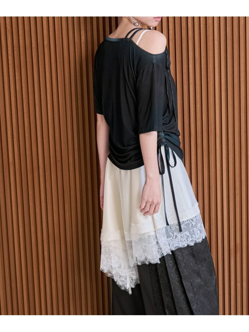 Rakuten - スソレースデザインキャミソール HARE ハレ トップス その他のトップス ブラック ホワイト【送料無料】[Rakuten Fashion]