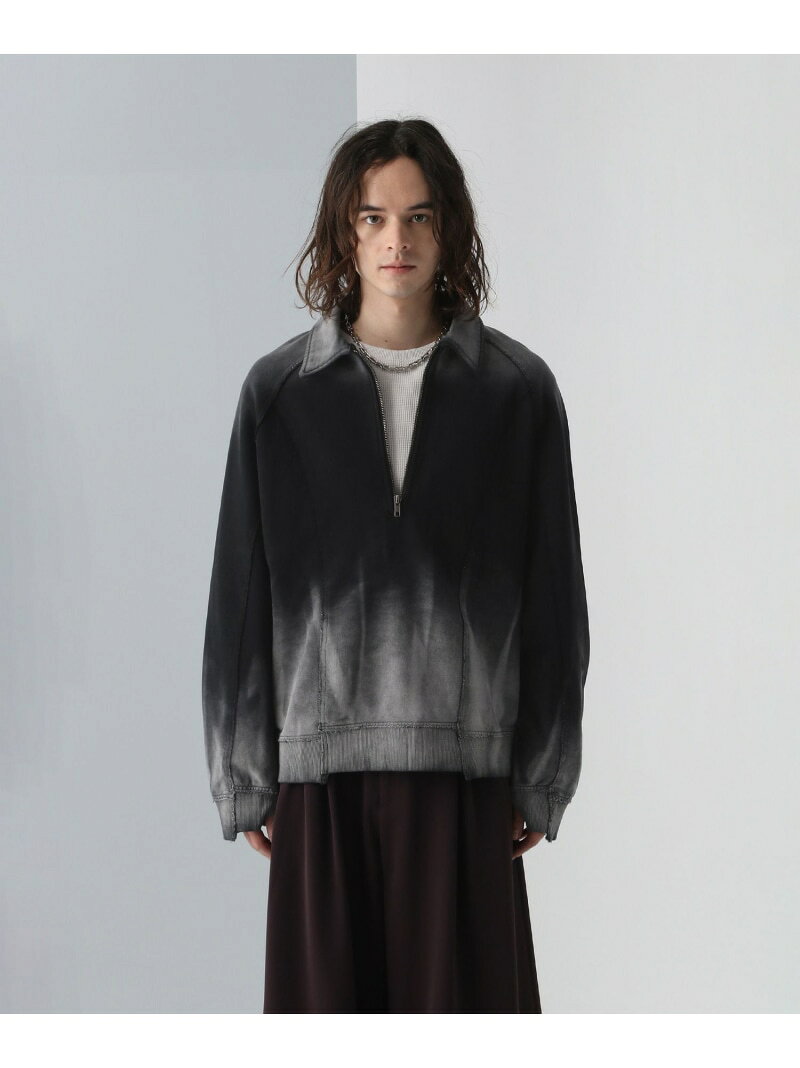【SALE／38%OFF】グラデブリーチハーフZIPスウェット HARE ハレ トップス スウェット・トレーナー ブラック ブルー【RBA_E】【送料無料】[Rakuten Fashion]