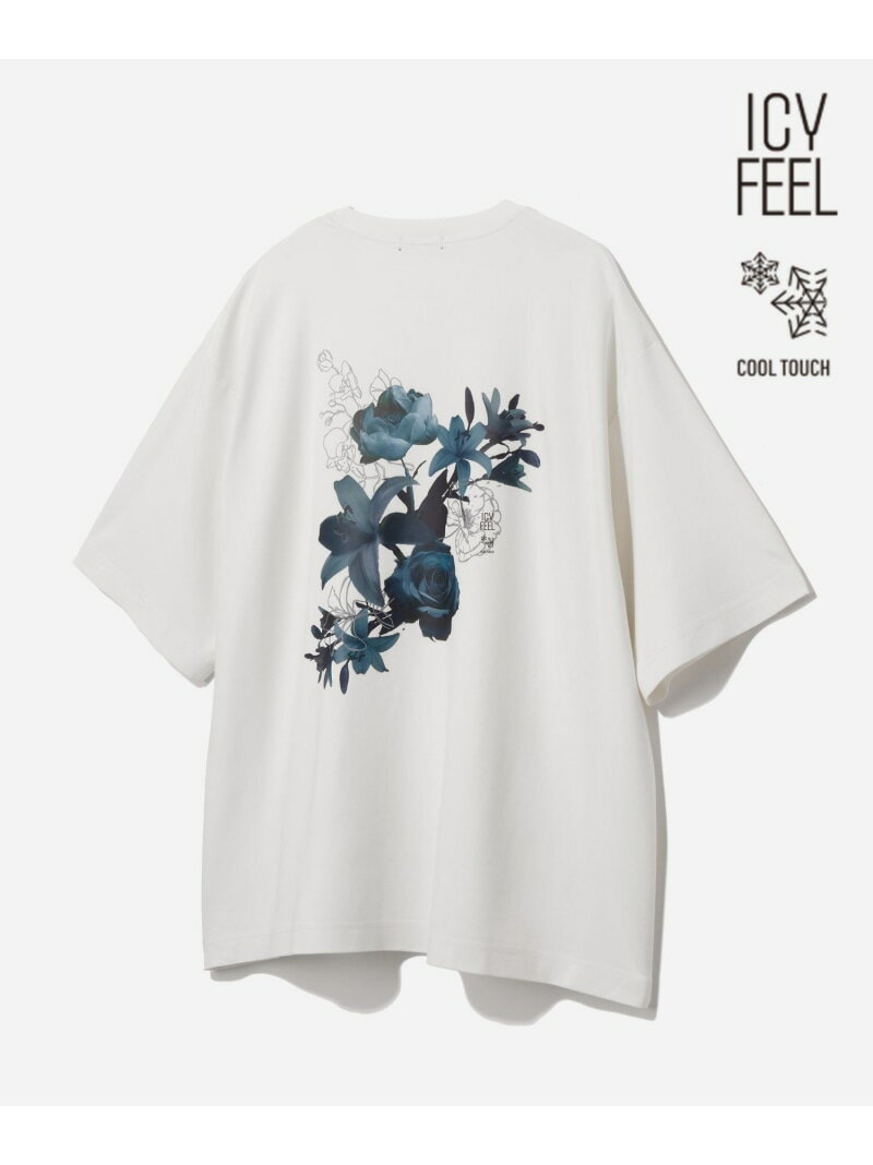 【接触冷感】フラワーアートバックプリントカット HARE ハレ トップス カットソー・Tシャツ オレンジ パープル ホワイト ブラック【先行予約】*【送料無料】[Rakuten Fashion]