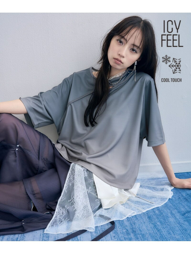 Rakuten - 【接触冷感】フロントアキグラデーションTシャツ HARE ハレ トップス カットソー・Tシャツ イエロー ブルー グレー【先行予約】*【送料無料】[Rakuten Fashion]