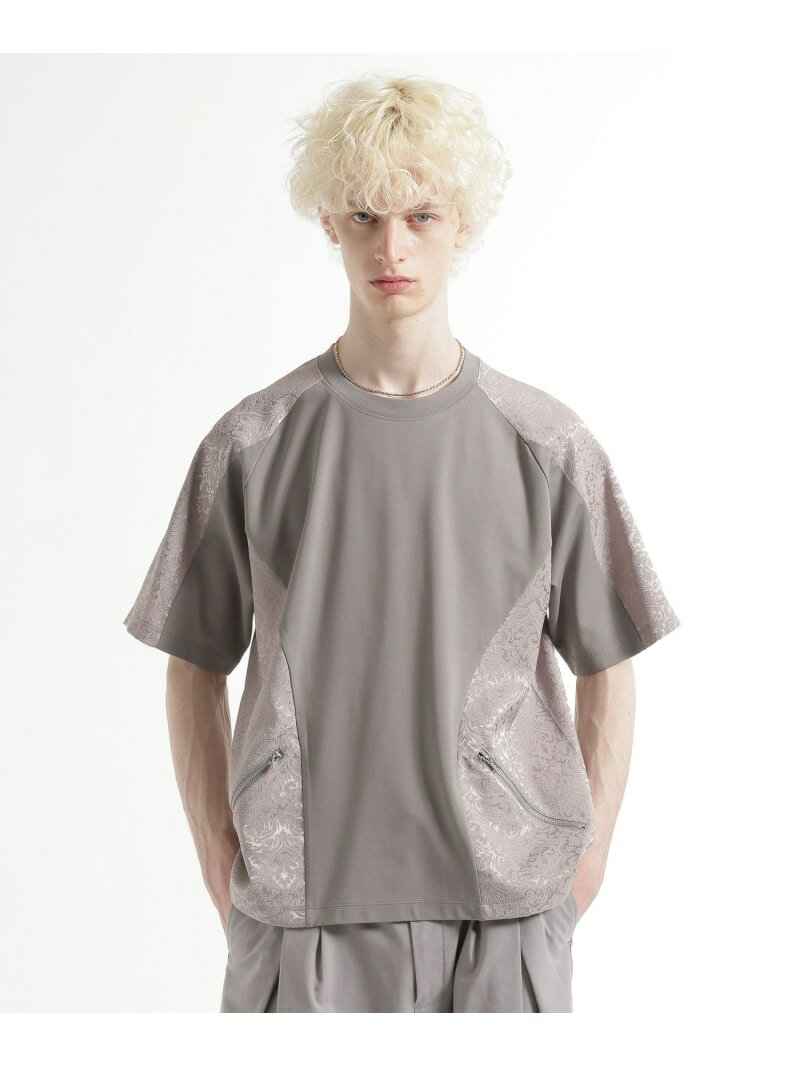 Rakuten - 【SALE／40%OFF】【SETUP対応】ジャガードキリカエZIPカット HARE ハレ トップス カットソー・Tシャツ ブラック グレー【RBA_E】【送料無料】[Rakuten Fashion]