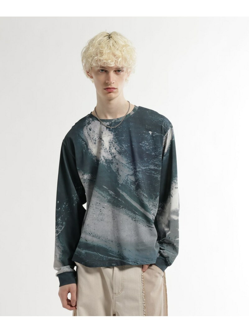 Rakuten - INK ARTプリントカット HARE ハレ トップス カットソー・Tシャツ ブラック グリーン ホワイト【送料無料】[Rakuten Fashion]