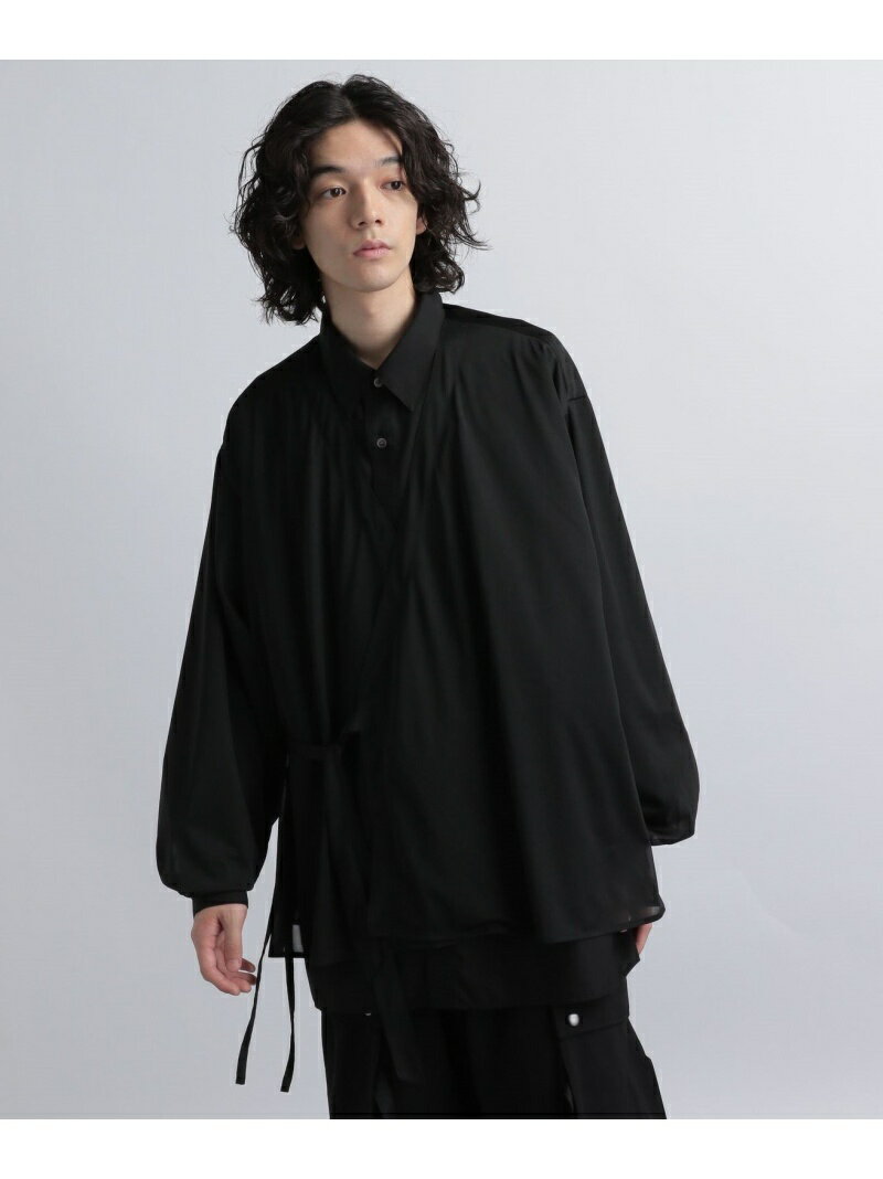 (M)シアーレイヤードSH/LS HARE ハレ トップス シャツ・ブラウス ブラック グレー【送料無料】[Rakuten Fashion]
