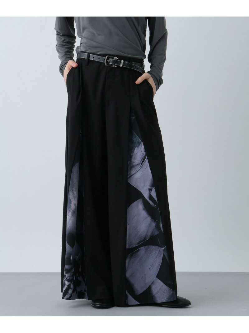 SHINOBIタックワイドパンツ HARE ハレ パンツ スラックス・ドレスパンツ パープル ブラック【送料無料】[Rakuten Fashion]