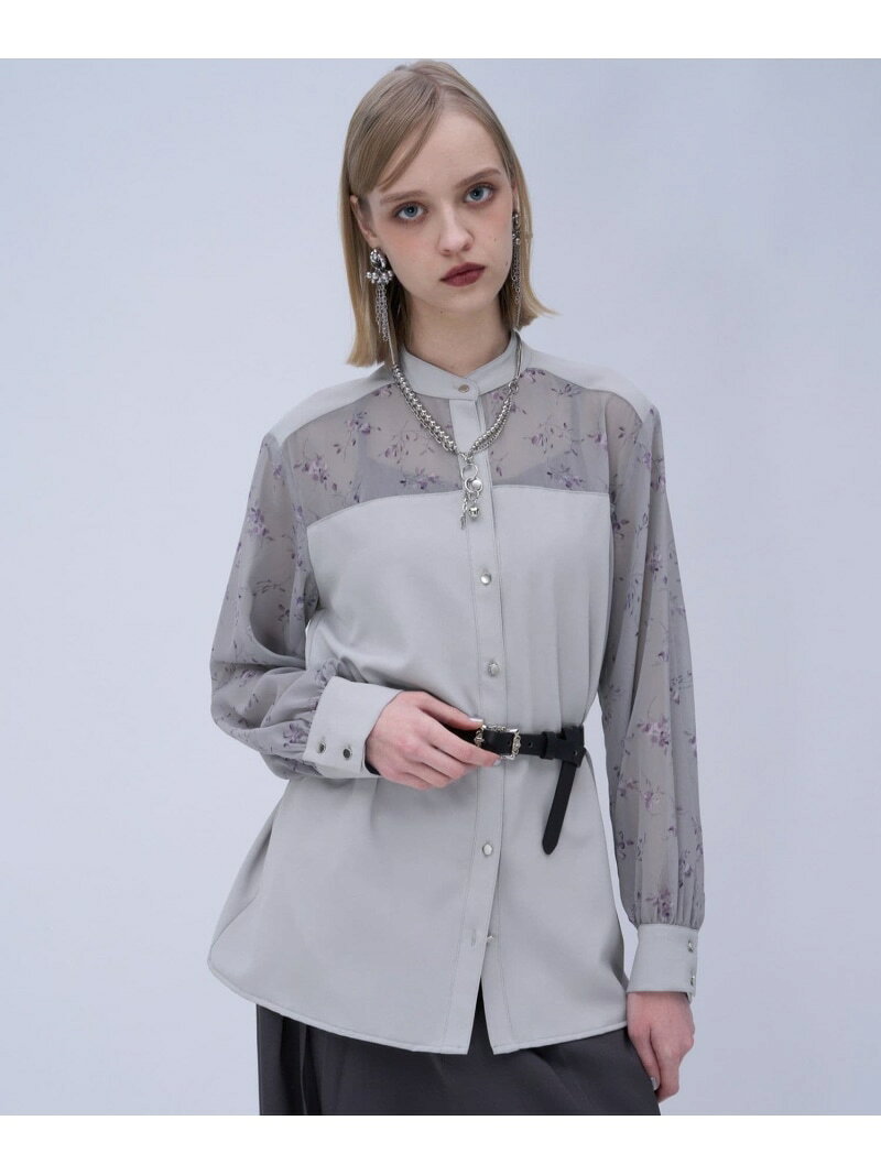 Rakuten - フラワーガラキリカエシャツ HARE ハレ トップス シャツ・ブラウス グレー ブラック【送料無料】[Rakuten Fashion]