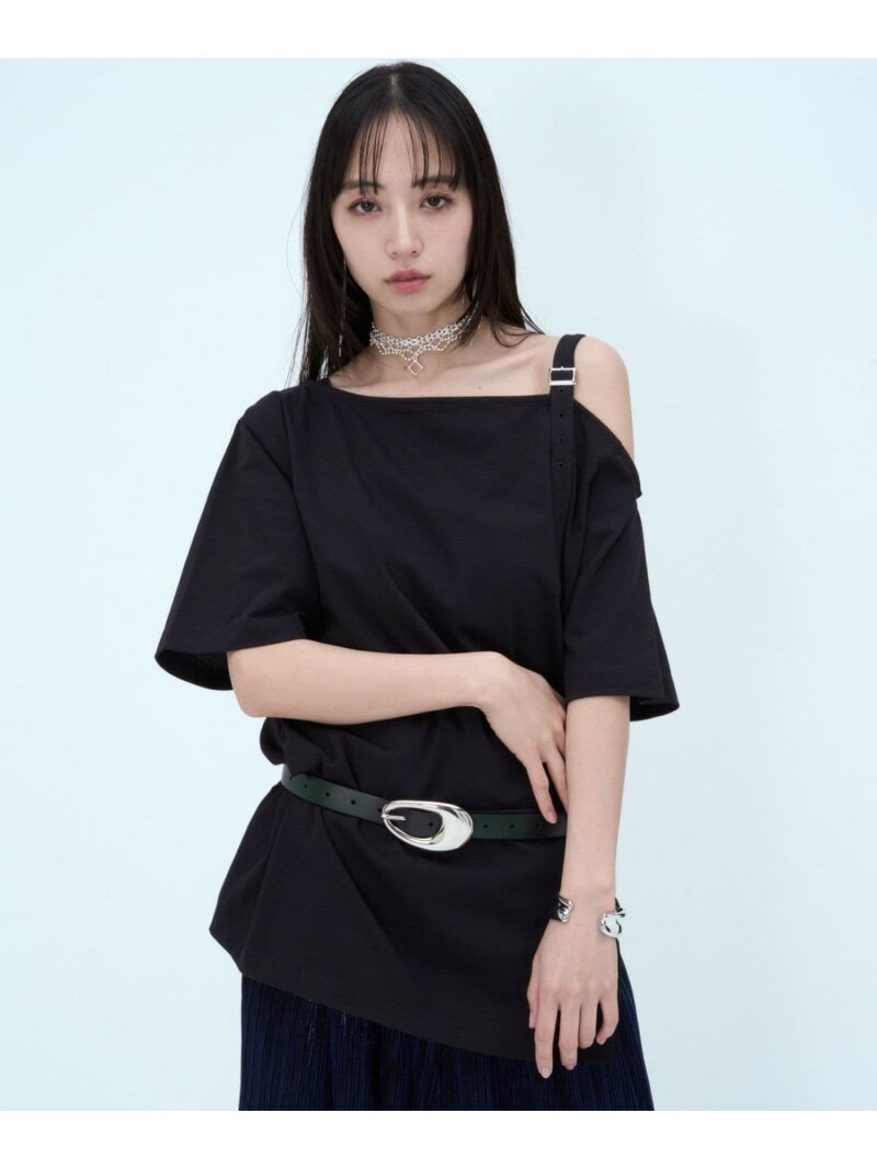 ワンショルデザインビッグT HARE ハレ トップス カットソー・Tシャツ パープル ブラック【先行予約】*【送料無料】[Rakuten Fashion]
