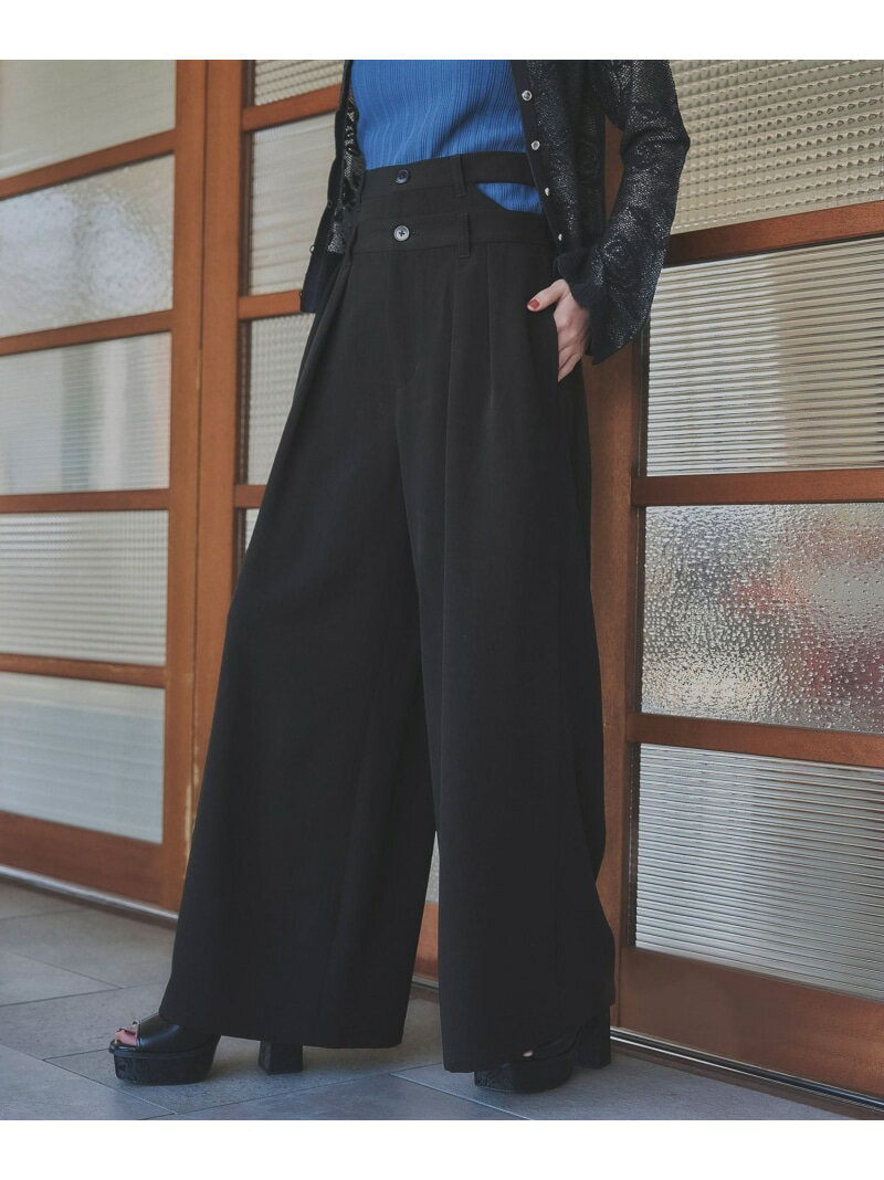 【SALE／16%OFF】Wウエストタックワイドパンツ HARE ハレ パンツ その他のパンツ ブラック グレー【RBA_E】【送料無料】[Rakuten Fashion]のサムネイル