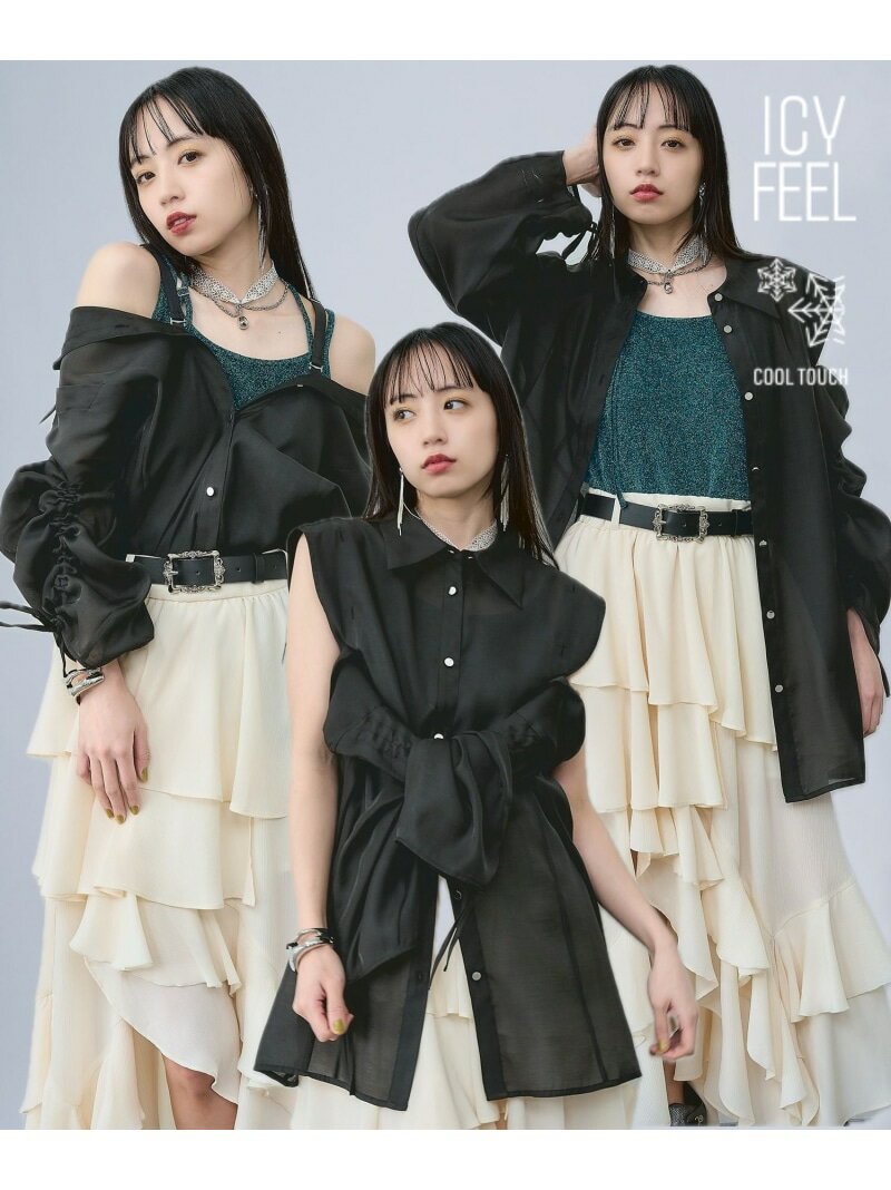 【接触冷感】マルチWAYシアーオフショルシャツ HARE ハレ トップス シャツ・ブラウス ホワイト パープル ブラック ブルー イエロー【先行予約】*【送料無料】[Rakuten Fashion]