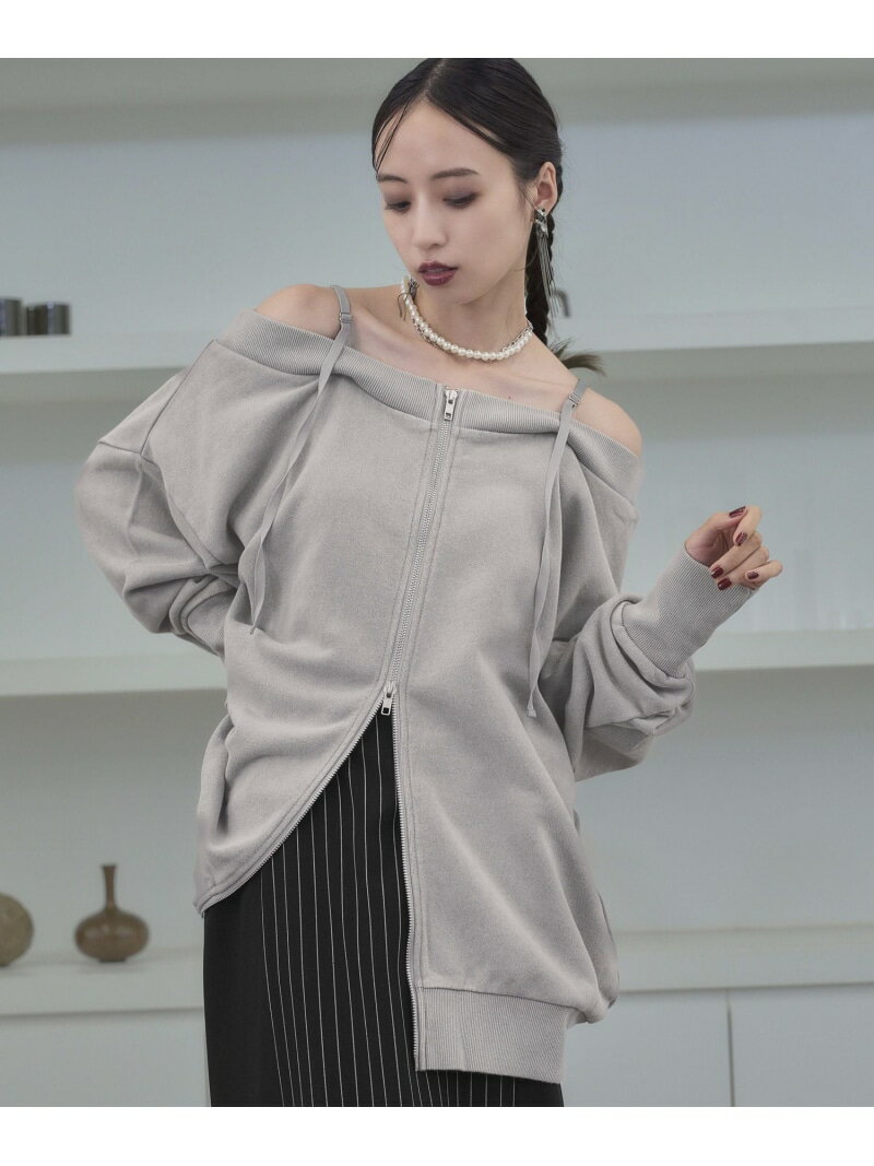 オフショルデザインスウェット HARE ハレ トップス スウェット・トレーナー グレー パープル【送料無料】[Rakuten Fashion]のサムネイル