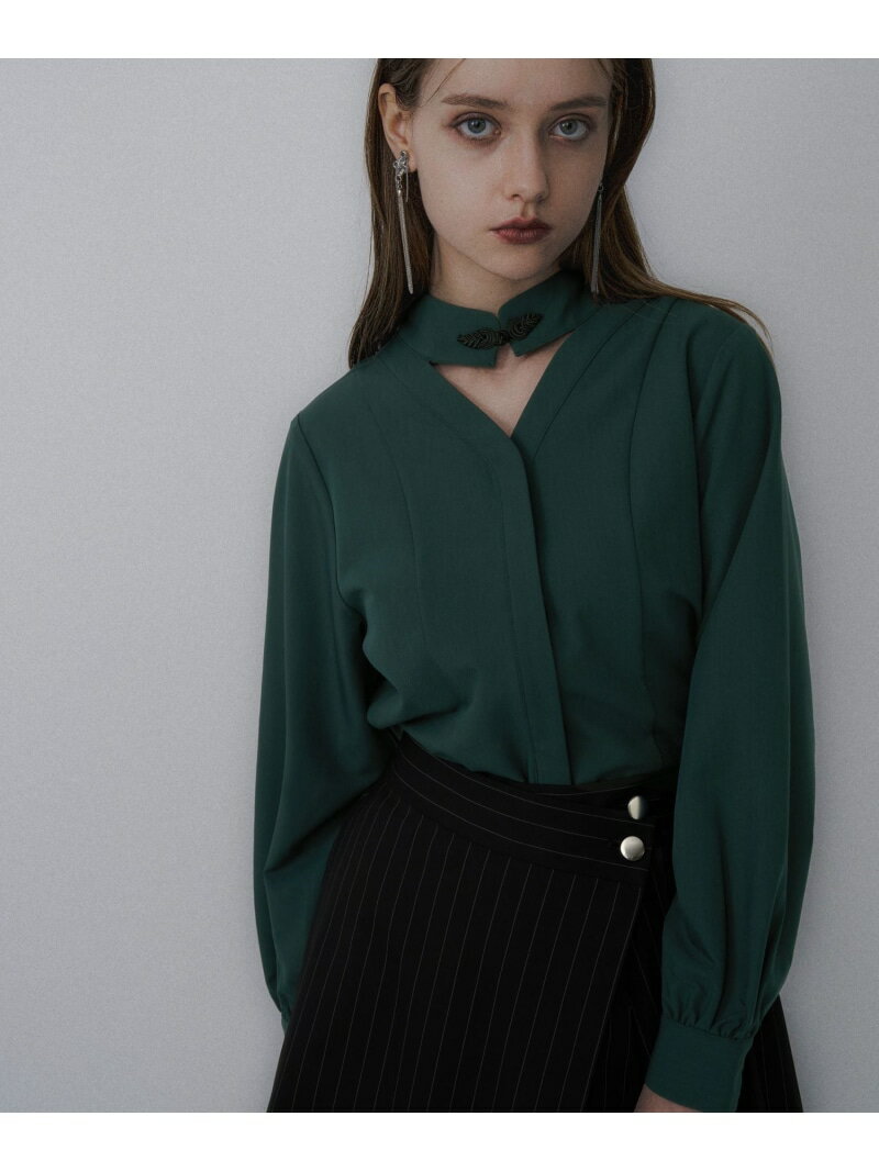 2WAYチャイナブラウス HARE ハレ トップス シャツ・ブラウス ブルー ブラック グリーン【送料無料】[Rakuten Fashion]