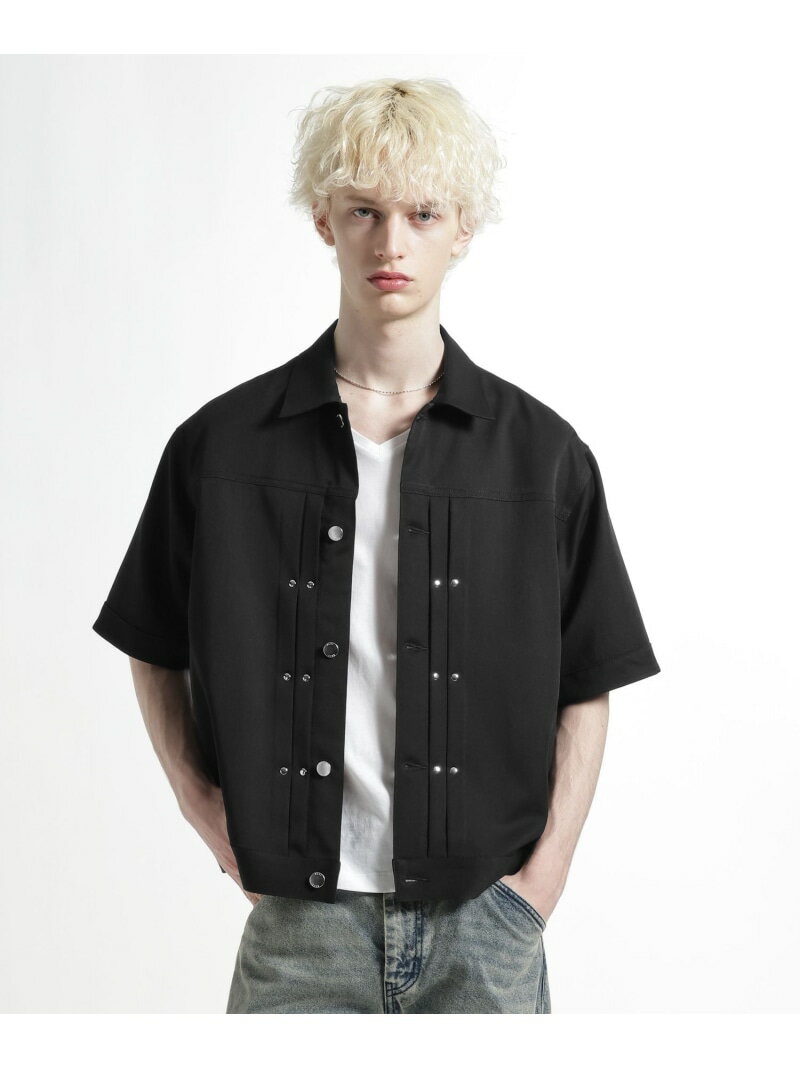 メタルパーツトラッカーシャツブルゾン HARE ハレ トップス その他のトップス パープル ブラック グレー【先行予約】*【送料無料】[Rakuten Fashion]