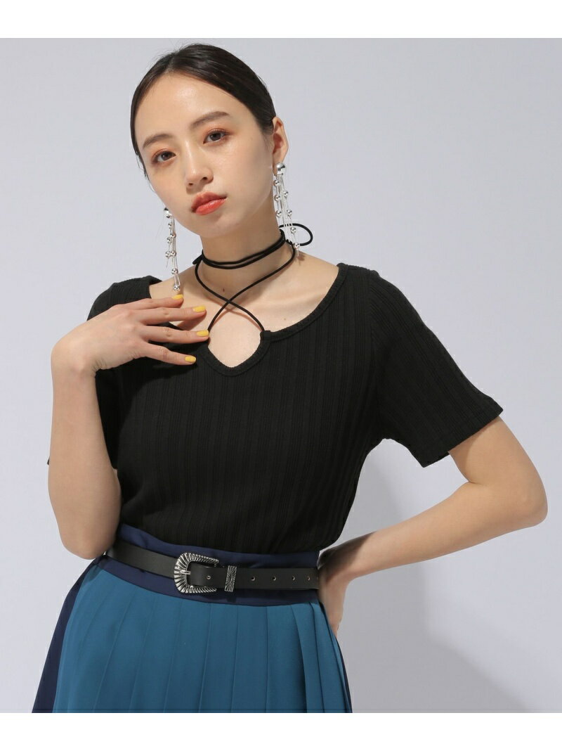 【SALE／25%OFF】(W)キーホールネックリブTSS HARE ハレ トップス カットソー・Tシャツ ブラック ブルー ホワイト【RBA_E】【送料無料】[Rakuten Fashion]のサムネイル