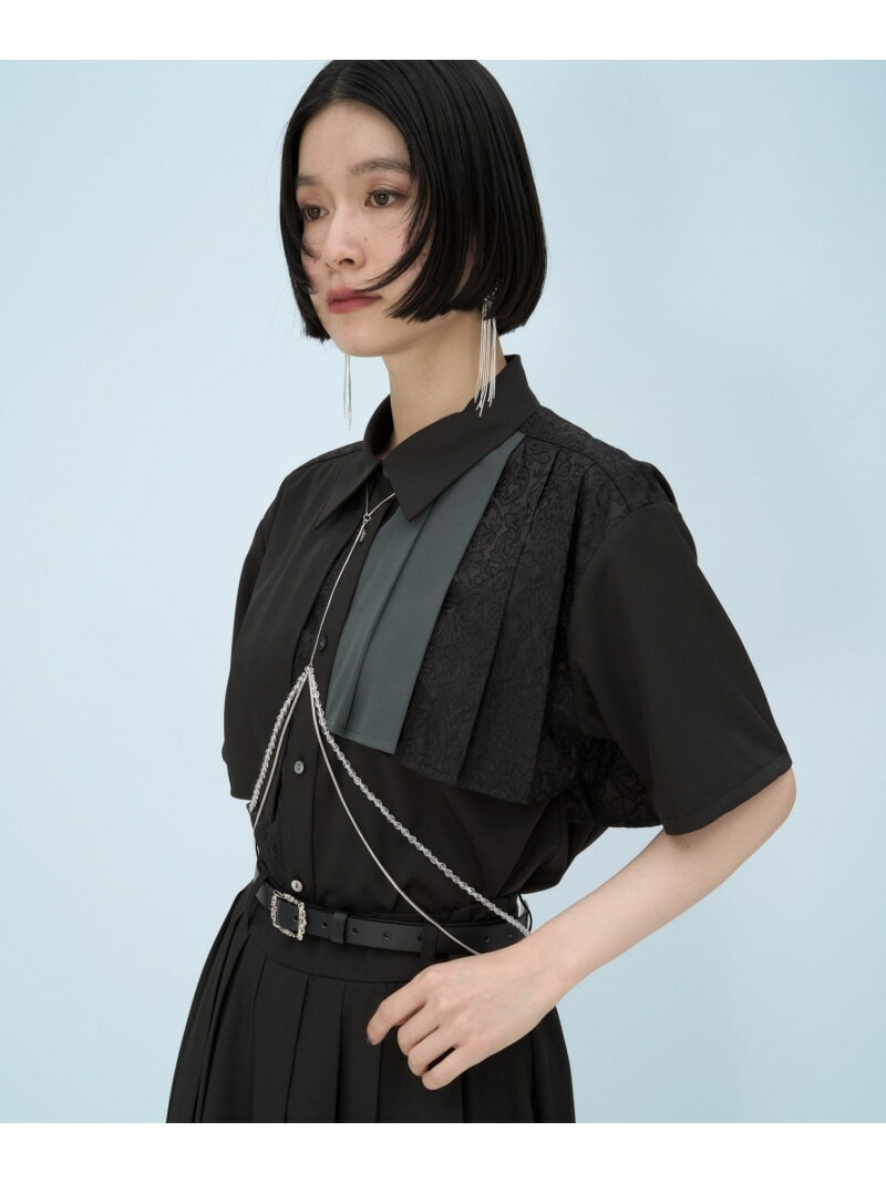 Rakuten - ジャガードアシメプリーツシャツ HARE ハレ トップス シャツ・ブラウス ブルー ブラック グレー ホワイト グリーン【送料無料】[Rakuten Fashion]
