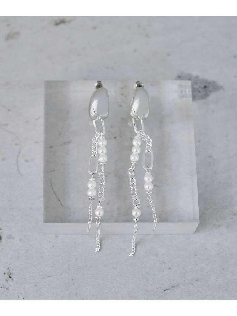 パールミックスチェーンピアス HARE ハレ アクセサリー・腕時計 ピアス シルバー【先行予約】*[Rakuten Fashion]