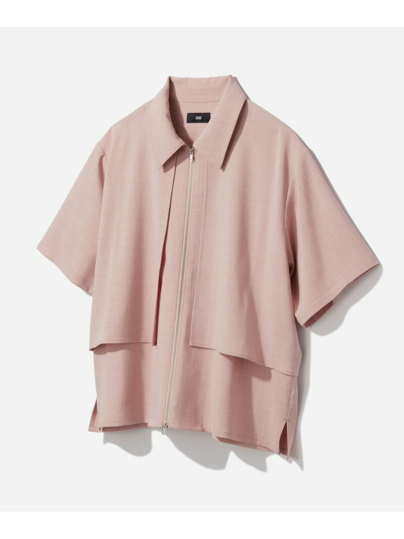 乐天商城 - メランジレイヤードシャツブルゾン HARE ハレ トップス シャツ・ブラウス ブラック ベージュ ピンク【送料無料】[Rakuten Fashion]