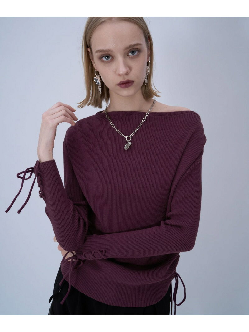 Rakuten - 【SALE／55%OFF】ワンショルドレープニットトップス HARE ハレ トップス ニット パープル ブラック【RBA_E】[Rakuten Fashion]