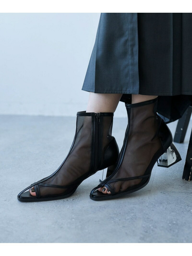 【SALE／57%OFF】メタルヒールメッシュブーサン HARE ハレ シューズ・靴 ブーツ ブラック ホワイト【RBA_E】【送料無料】[Rakuten Fashion]