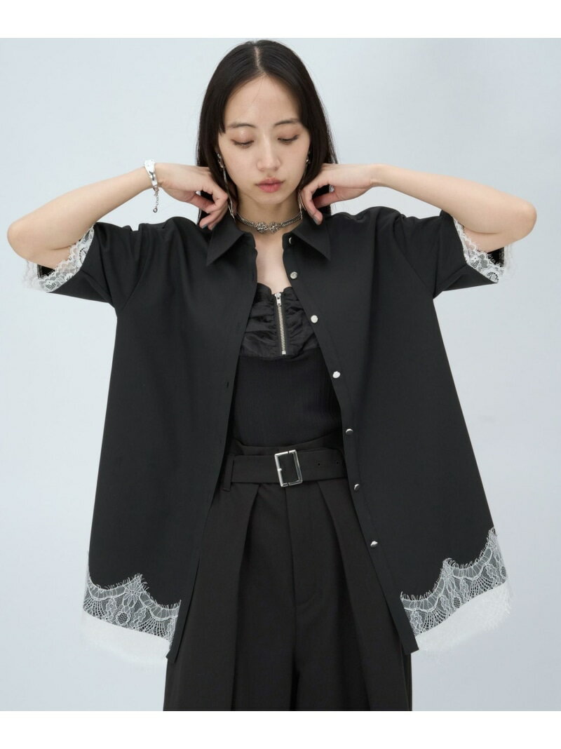 其它 - ポイントレースシャツ HARE ハレ トップス シャツ・ブラウス ブラック グレー【送料無料】[Rakuten Fashion]