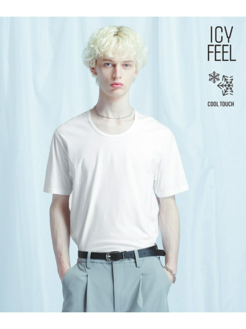 【接触冷感】ユルネックBASICカット HARE ハレ トップス カットソー・Tシャツ ブラック ホワイト ブルー グレー【先行予約】*[Rakuten Fashion]