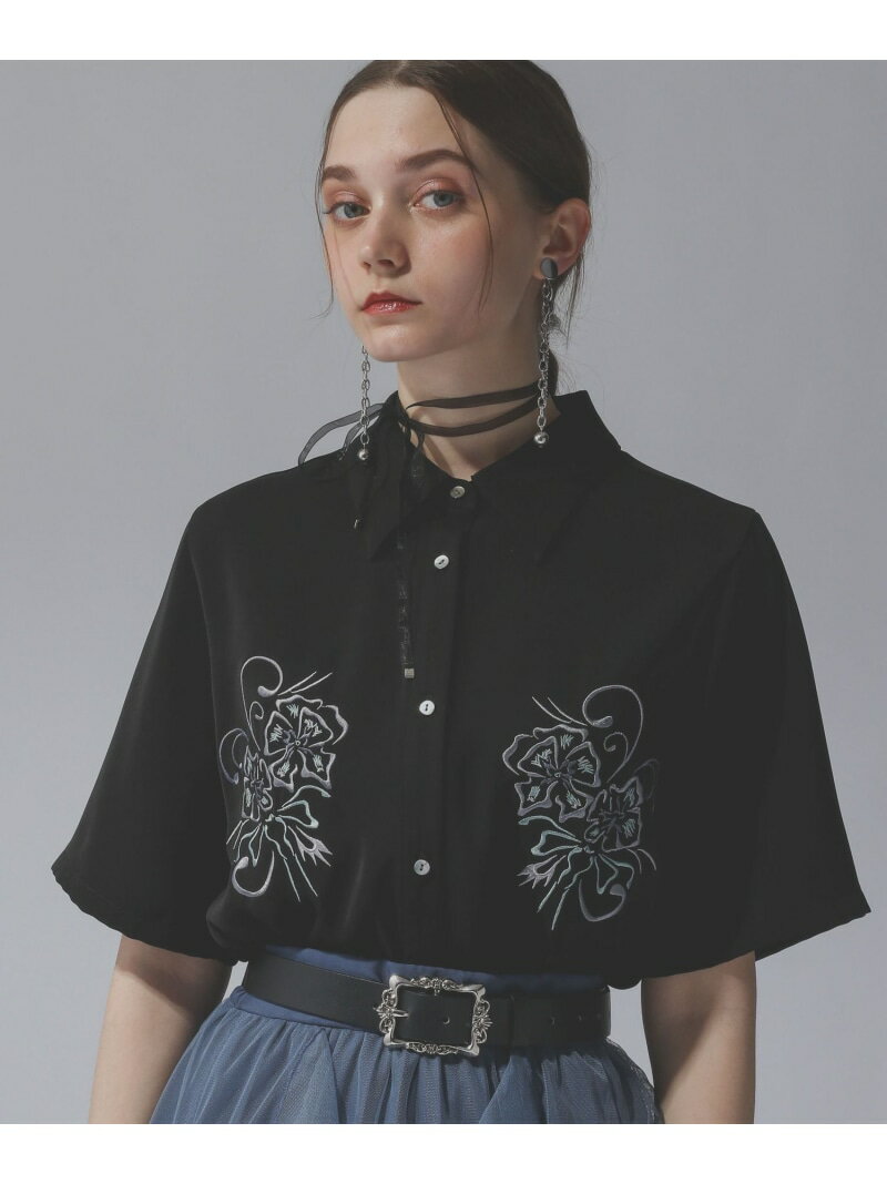 トロミシシュウミドルシャツ HARE ハレ トップス シャツ・ブラウス ブラック ブルー グリーン グレー ホワイト【送料無料】[Rakuten Fashion]のサムネイル