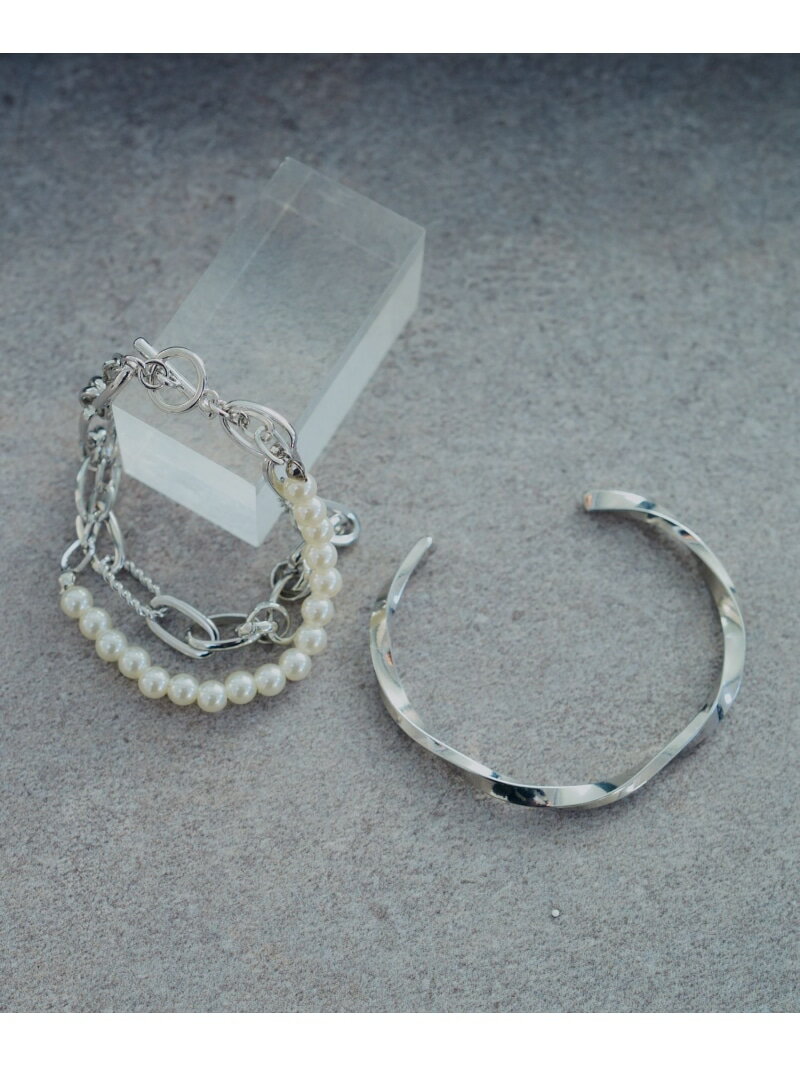 2Pデザインチェーンブレス HARE ハレ アクセサリー・腕時計 ブレスレット・バングル シルバー【先行予約】*[Rakuten Fashion]...