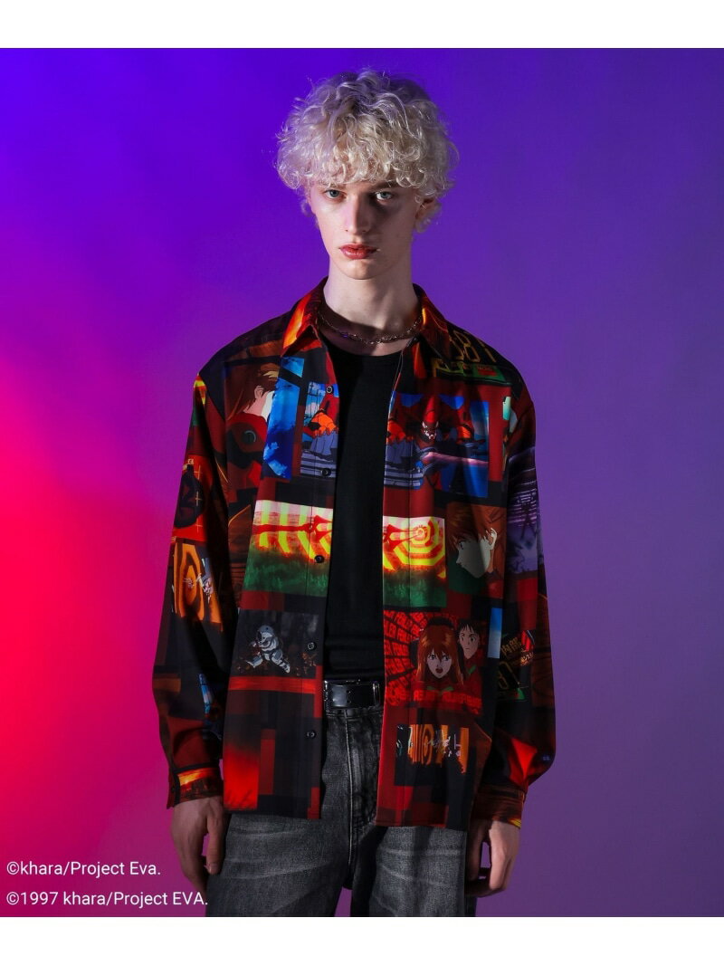 【エヴァンゲリオンコラボ】コラージュプリントシャツ HARE ハレ トップス シャツ・ブラウス レッド ブルー【送料無料】[Rakuten Fashion]のサムネイル