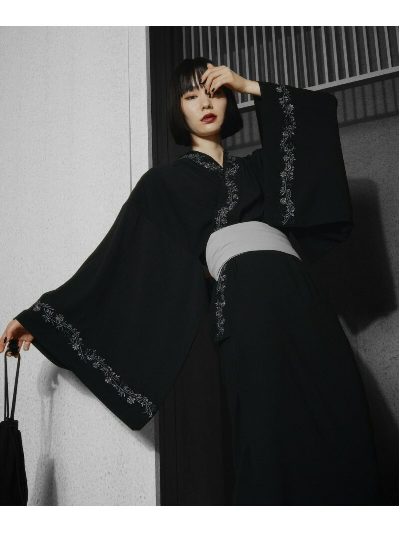 HARE-HYBRID YUKATA 3SET HARE ハレ 着物・浴衣・和装小物 浴衣 ブラック【先行予約】*【送料無料】[Rakuten Fashion]