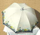 町並み柄かわいいUVカット長傘。グラスファイバー骨組み 晴雨兼用長傘 60cmレディース長い傘 日傘 雨傘 紫外線対策 日焼け対策 軽量パラソル レイングッズ 雨具(メール便不可商品です)