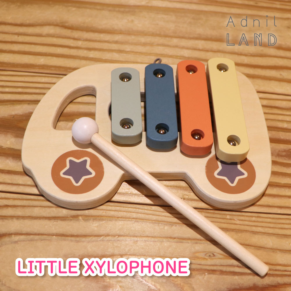 AdnilLAND LITTLE XYLOPHONE リトル シロフォン 木のおもちゃ 木製 木琴 キッズ プレゼント 誕生日 内祝い 出産祝い 10ヶ月 1歳 男の子 女の子 ラッピング 知育玩具 ヨット ぞう バス 車