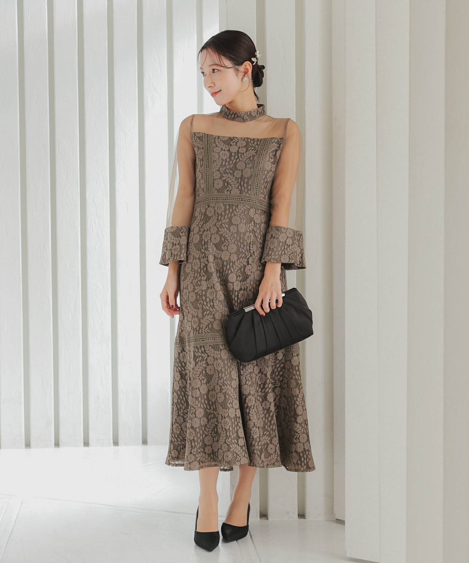 楽天市場】シースルー（カラーブラウン）（ドレス｜レディース