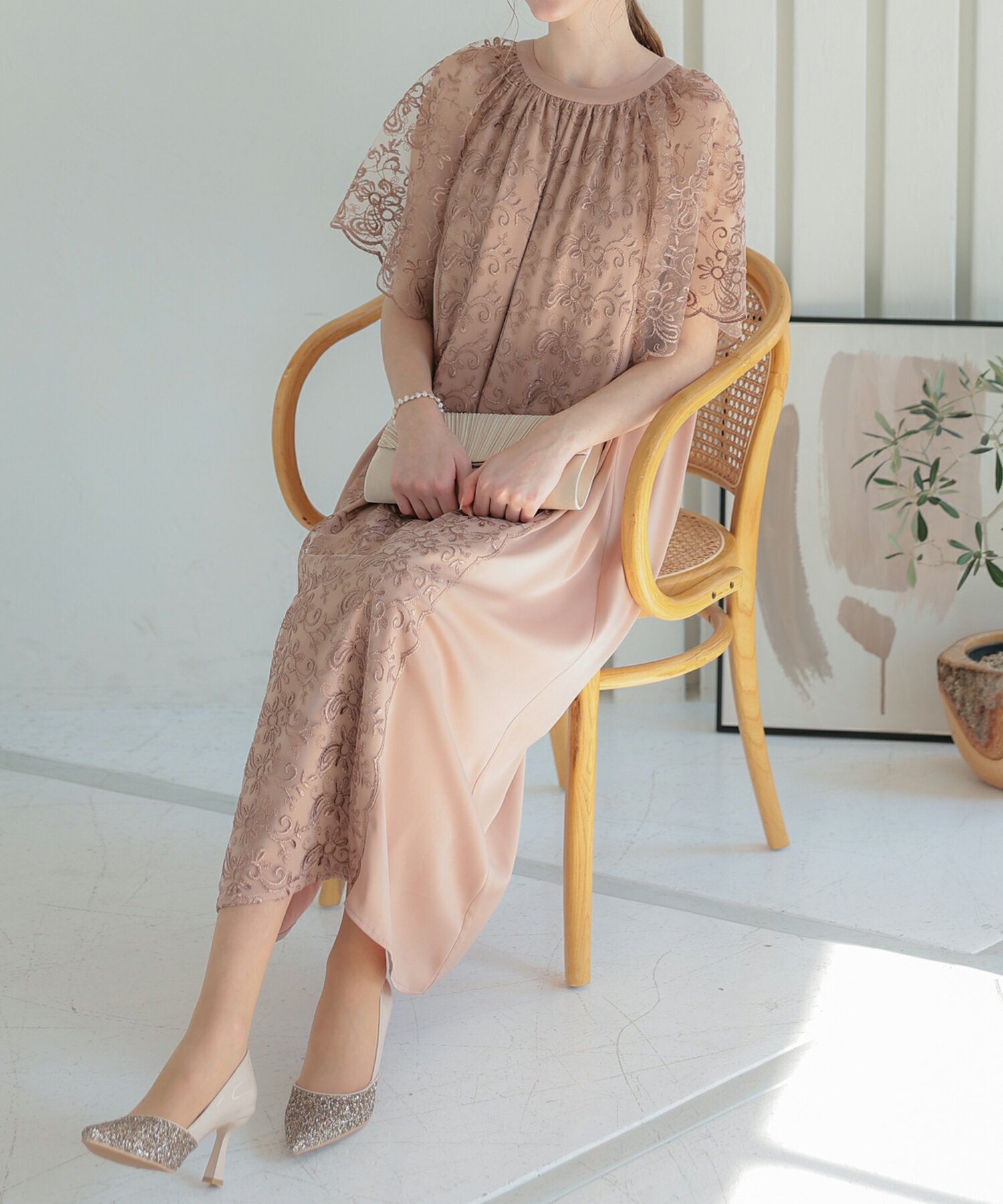 パーティードレス 袖あり ロング 結婚式 ドレス フォーマル ワンピース マタニティ 妊婦 体型カバー レース ミモレ丈 ミディアム お呼ばれ 同窓会 二次会 成人式 セミフォーマル 20代 30代 40代 50代 春 夏 秋 冬 ギフト 送料無料【ハレモード公式】