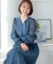 ドレス 結婚式 ブランド パーティードレス 楊柳シフォンとレース組み合わせドレス ワンピース ミモレ丈 袖あり 体型カバー 披露宴 二次会 刺繍レース パーティ...