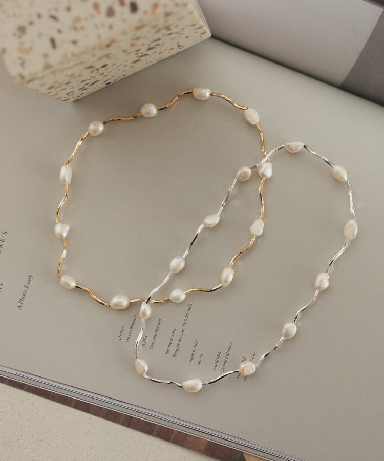 結婚式 ドレス ネックレス アクセサリー 2WAY パール ゴム ゴールド シルバー ジュエリー レディース 上品 エレガント きれいめ 華奢 可愛い かわいい シンプル カジュアル ワンポイント 大人 女性 普段使い ギフト 誕生日 プレゼント haremode ハレモード 公式