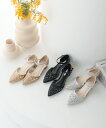 パンプス 靴 結婚式 パーティー 痛くない 歩きやすい レディース ポインテッドトゥ チャンキーヒール グリッター ストラップ付 黒 ブラック ベージュ シルバー キラキラ 疲れにくい お呼ばれ 安定感 華やか 上品 大人フェミニン 美脚 送料無料 ギフト【ハレモード公式】