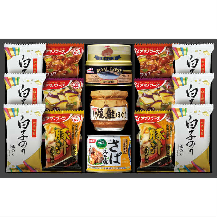 お中元 アマノフーズ×白子のりコラボ あす楽対応【送料無料】美味食卓 EG4-16-6 ギフト 食品 白子のり アマノフーズ 缶詰 BS50 お歳暮 香典返し 法事 内祝 父の日 敬老の日 ボリューム満点 満中陰志 いつものおみそ汁 売上ナンバー1 ハリカオリジナル