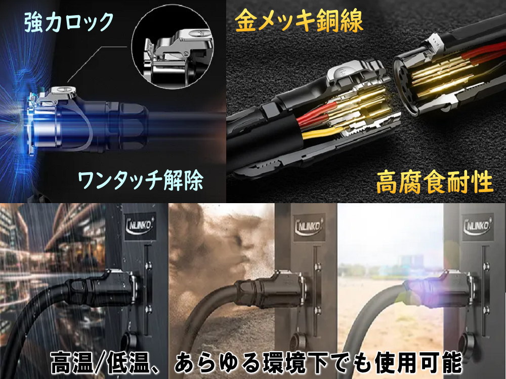 2ピン電源 防水コネクタ 35A 【宅急便 送料無料】 配線加工済 外部電源 車中泊 AC はんだ不要 円形コネクター オスプラグ メスソケット 工業円形コネクター 2芯電源 車用外部電116源 harilabo-10033860 DIYグラフィック 貼りラボ サンプル画像3