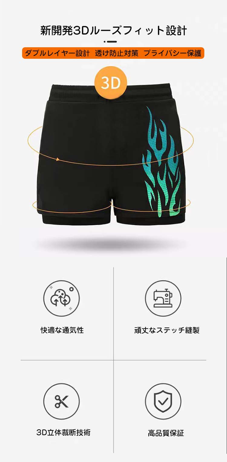 【7/26 19:00～7/28 08:59まで限定P5倍ポイント+クーポンで300円OFF】海水浴 サーフィン おしゃれ 水陸両用 吸水速乾 耐塩素 uvカット水着メンズ サーフパンツ 海パン サーフショーツ ボードショーツ インナー付 ラッシュガード ミドル ロング 膝丈 ひざ丈 プール