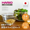 【公式ショップ】HARIO 耐熱ガラス製ボウル2個セット HARIO ハリオ 耐熱ガラス ボウル レンジ可 セット