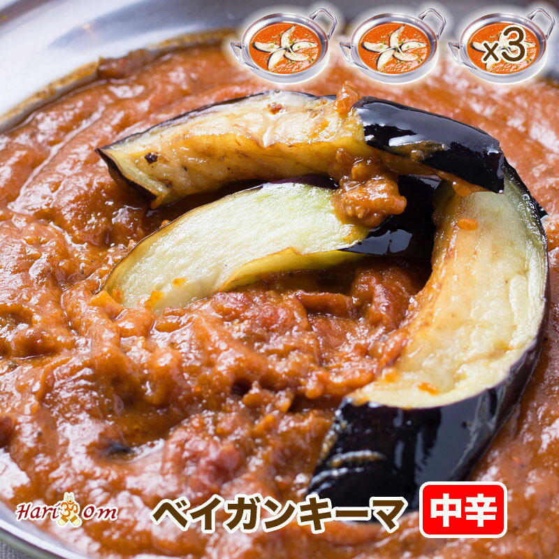 【began keema3】なすのベイガンキーマカレー 中辛 3人前セット★インドカレー専門店の冷凍カレー