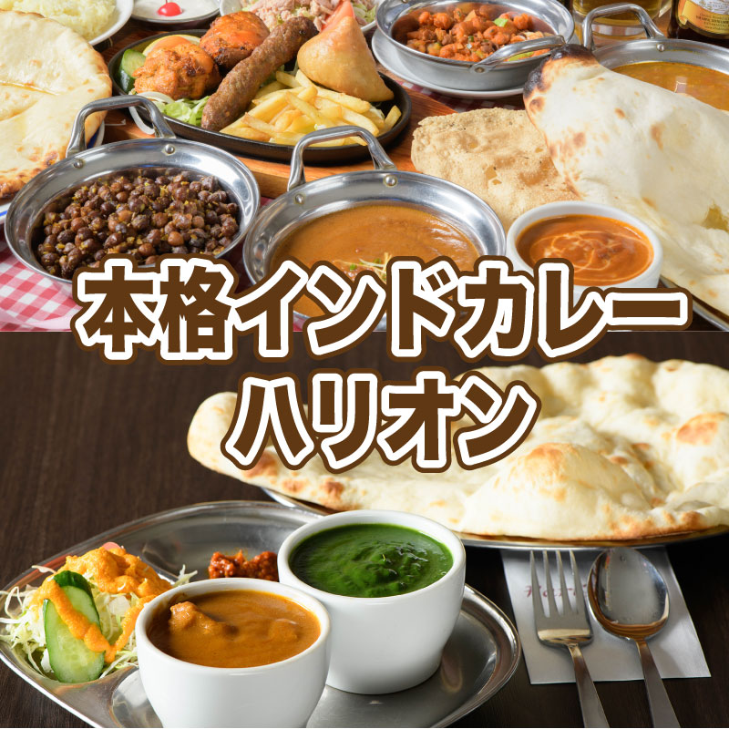 インドカレーハリオンの【当店はじめてor1年以上ごぶさたの方限定】お試しインドカレー&ナンセット 選べるカレー2種とプレーンナンまたはウコンサフランライス2つ※過去のご注文データと照合します。1年以内に当店ご利用の方は税込1650円に修正します。｜アングル2