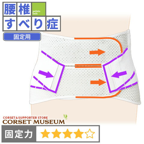 楽天コルセットミュージアム【腰椎すべり症】《固定用》腰痛ベルト｜ハードデラックス・メッシュ/コルセットミュージアム