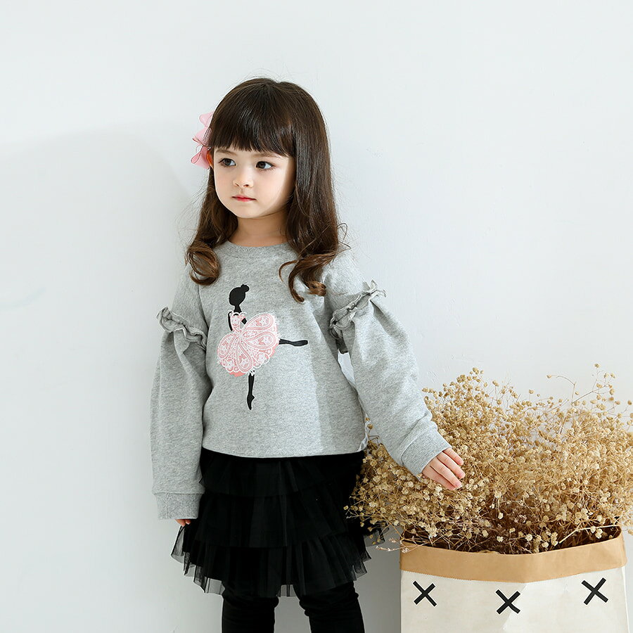 肩フリル トレーナー 女の子 トップス 長袖 キッズ 子供服 秋 秋服 裏毛/裏パイル...