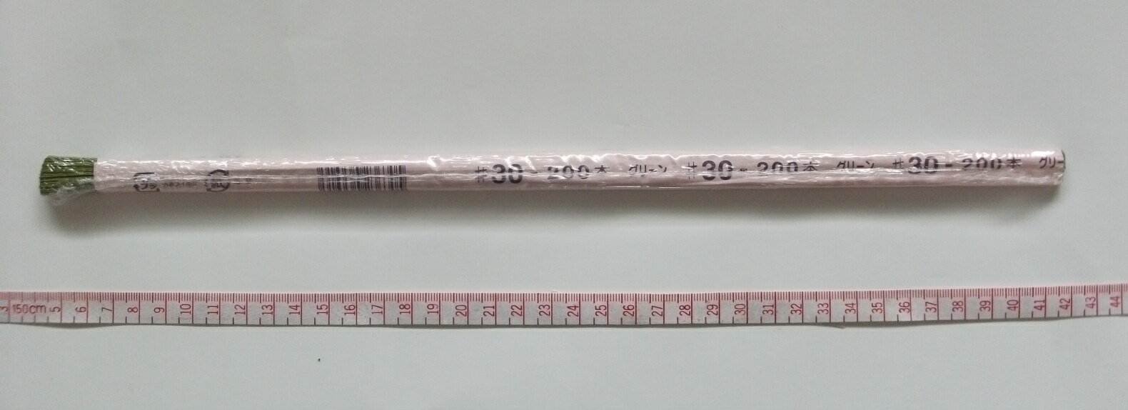 【アートフラワー材料】地巻ワイヤーU字　♯30（グリーン）36cm（200本）