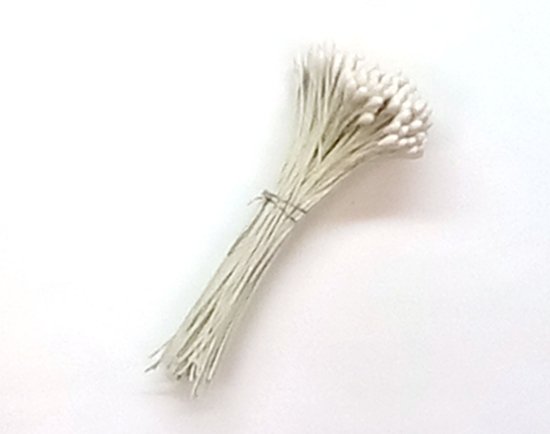 【アートフラワー材料】素玉ペップ極小白♯33ワイヤー軸P-517