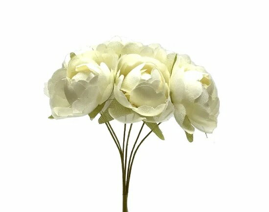 【フラワーパーツ】小花S19026-30てまり（白）12輪