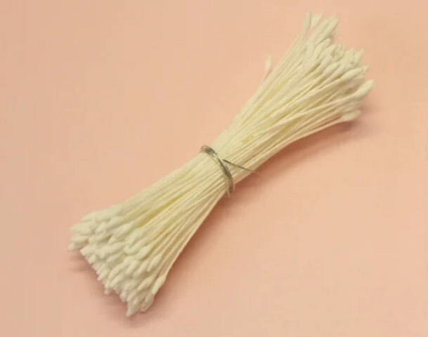 【アートフラワー材料】ペップ7匁トンガリ別染（白）P-488