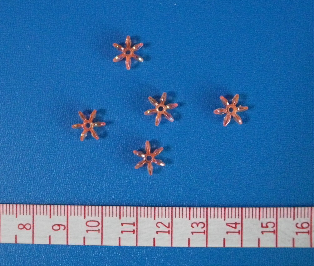 【フラワービーズ10mm（オレンジ）約200ヶ】FC-1740