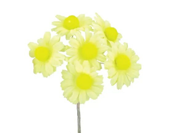 【フラワーパーツ E1031マーガレット04イエロー）6本】