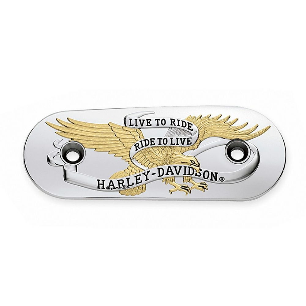 【29823-04】ハーレー純正　HARLEY-DAVIDSON “LIVE TO RIDE”・コレクション／ゴールド エアクリーナートリムLive To Ride Oval Air Cleaner Trim／スポーツスター／